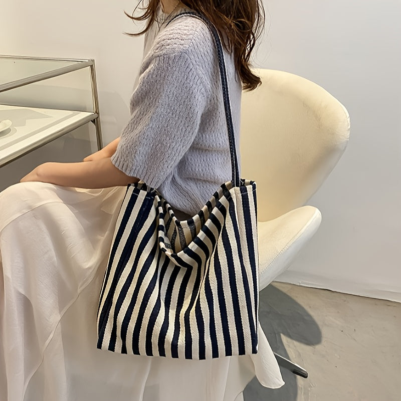 Spacious & Versatile Chic Canvas Tote - Durable & Easy to Clean - Ideal For Work, School Or Day Out