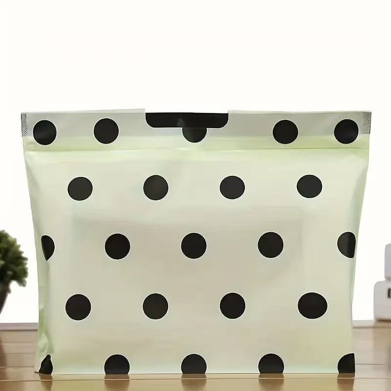 20pcs Black & White Polka Dot Plastic Tote Bags - Waterproof, Durable, Ideal for Shopping, Grocery, and Gift Purposes, Perfect for Takeaway and Clothing Storage, Gift Bags|Stylish Tote Bag|Durable Plastic, Tote Bag