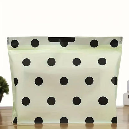 20pcs Black & White Polka Dot Plastic Tote Bags - Waterproof, Durable, Ideal for Shopping, Grocery, and Gift Purposes, Perfect for Takeaway and Clothing Storage, Gift Bags|Stylish Tote Bag|Durable Plastic, Tote Bag