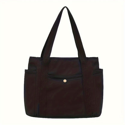 Multiple Pockets Canvas Tote Bag Spacious Canvas Tote Bag with Multiple Pockets - Versatile Shoulder & Handbag for School, Work, Travel, and Shopping