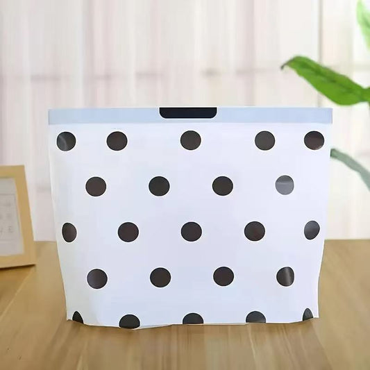 20pcs Black & White Polka Dot Plastic Tote Bags - Waterproof, Durable, Ideal for Shopping, Grocery, and Gift Purposes, Perfect for Takeaway and Clothing Storage, Gift Bags|Stylish Tote Bag|Durable Plastic, Tote Bag